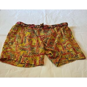 Sundance yellow and red cotton shorts